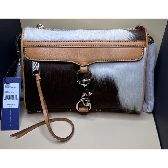 Rebecca Minkoff Haircalf/Sand Mini Mac Purse W/Leather & Gold Chain Strap - Picture 2 of 16